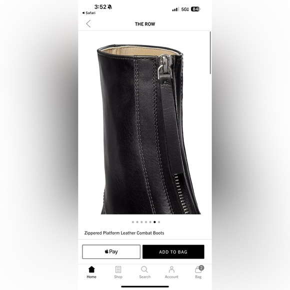 The Row Zippered Platform Combat Boots - Picture 3 of 11